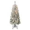 National Tree Company First Traditions Pre-Lit Acacia Flocked Tree Medium Christmas Tree, Clear Incandescent Lights, Plug In, 4.5 Ft