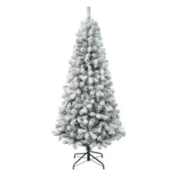 First Traditions Collection Artificial Christmas Tree, Acacia, Flocked, Includes Stand, 6 Feet