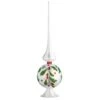 National Tree Company 15" Holly Leaves Glass Christmas Tree Topper