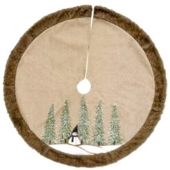 National Tree Company 48" Alpine Collection Snowman And Pines Tree Skirt