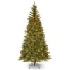 National Tree Company Pre-Lit Artificial Slim Christmas Tree, Green, Aspen Spruce, White Lights, Includes Stand, 7.5 Feet