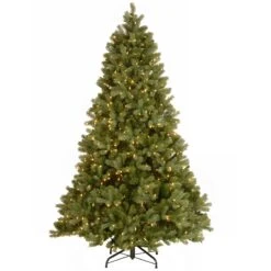 National Tree Company Pre-Lit 'Feel Real' Artificial Full Downswept Christmas Tree, Green, Douglas Fir, Dual Color LED Lights, Includes Stand And PowerConnect, 6.5 Feet