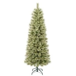 National Tree Company First Traditions Arcadia Pine Cashmere Slim Christmas Tree With Hinged Branches, 6 Ft
