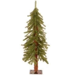 National Tree Company Artificial Slim Christmas Tree, Hickory Cedar, Green, Includes Stand, 3 Feet