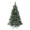 National Tree Company First Frosted Traditions Christmas Tree With Hinged Branches, Pinecones And Red Berries, 4.5 Ft