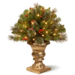 National Tree Company 24in Crestwood(R) Spruce Porch Bush With Clear Lights
