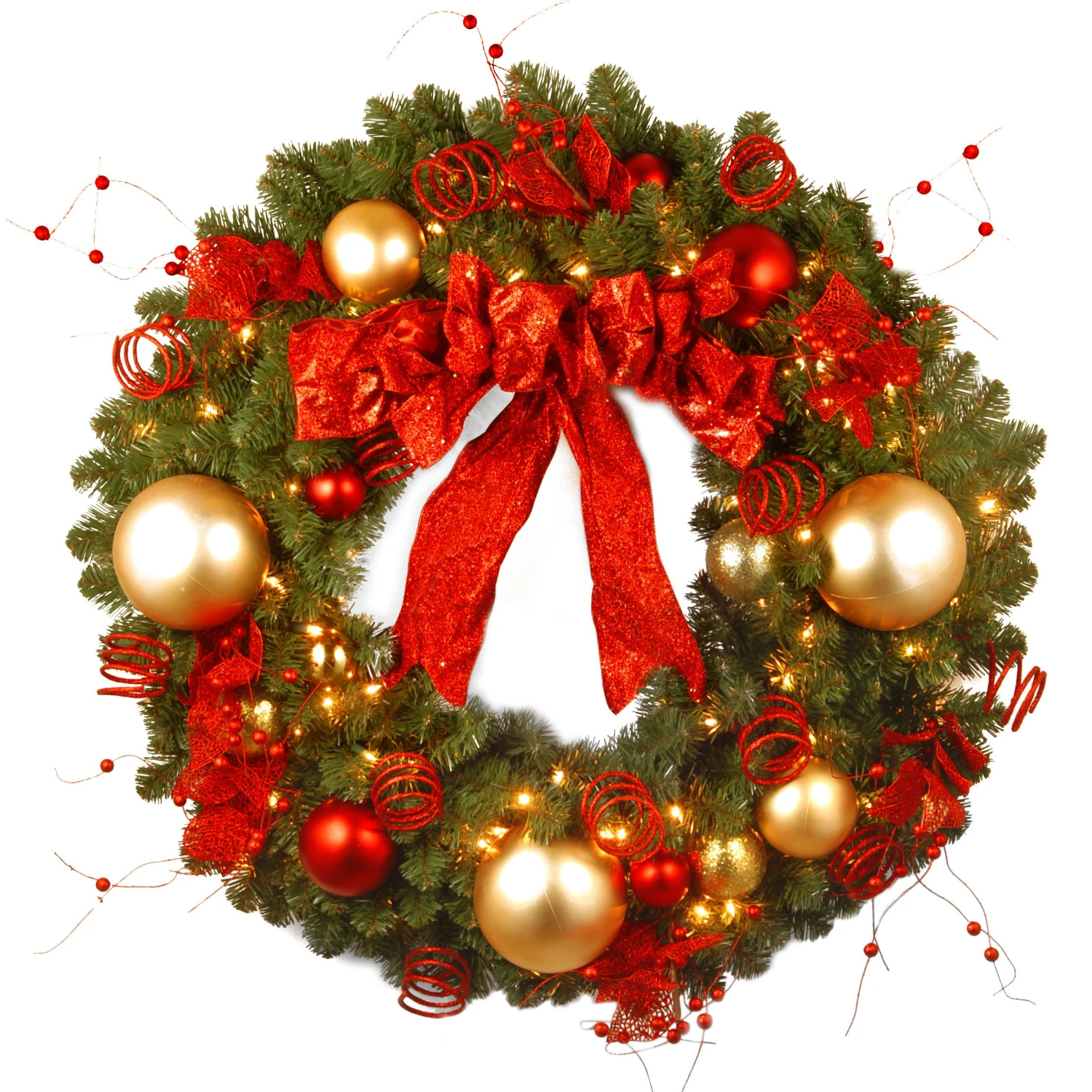 National Tree Company 36in Decorative Collection Cozy Christmas Wreath With Red And Clear Lights 1 National Tree Company 36in Decorative Collection Cozy Christmas Wreath With Red And Clear Lights