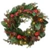 National Tree Company 24" Rural Homestead Wreath With LED Lights