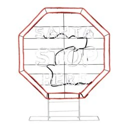 National Tree Company 44" LED Light Strip “Santa Stop Here" Sign