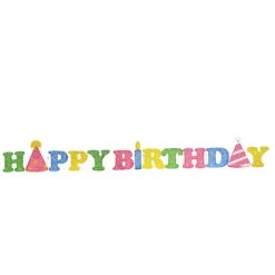 National Tree Company Pre-Lit Happy Birthday Outdoor Sign Decoration, Yellow, Includes 150 LED Lights, Spring Collection, 15 Feet