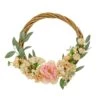 National Tree Company 19" Wild Rose And Peony Flowers Hoop Wreath