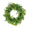 National Tree Company Artificial Wreath Decoration, Green, Woven Branch Base, Decorated With Ivy And Fern Leaves, Seed Pods, Flowing Green Stems, Spring Collection, 24 Inches