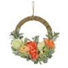 National Tree Company Artificial Wreath Decoration, Pink, Woven Hoop Ring Base, Decorated With Peony, Rose And Lamb's Ear Flower Blooms, Seed Pods, Flowing Green Stems, Spring Collection, 20 Inches