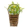 National Tree Company Artificial Hanging Wall Basket, Woven Branch Base, Decorated With Pastel Eggs, Spring Flowers, Leafy Greens, Spring Collection, 18 Inches