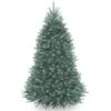 National Tree Company Pre-Lit Artificial Full Christmas Tree, Blue, Dunhill Fir, White Lights, Includes Stand, 7 Feet