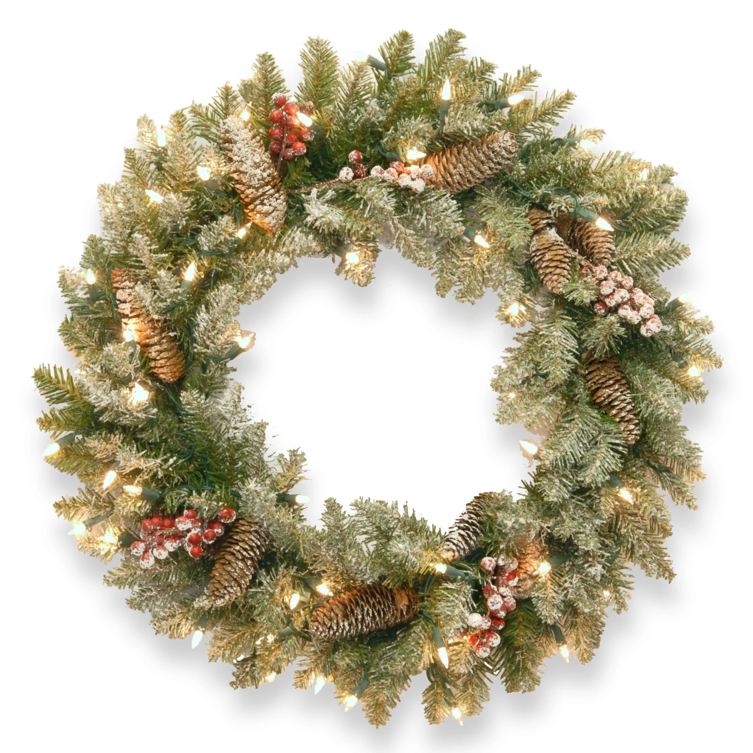 National Tree Company 30 In. Dunhill(R) Fir Wreath With Clear Lights 1 National Tree Company 30 In. Dunhill(R) Fir Wreath With Clear Lights
