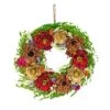 National Tree Company Artificial Wreath Decoration, Pink, Woven Branch Base, Decorated With Assorted Spring Flower Blooms, Seed Pods, Flowing Green Stems, Spring Collection, 17 Inches