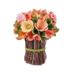 National Tree Company Handcrafted 9" Pink Floral Bouquet