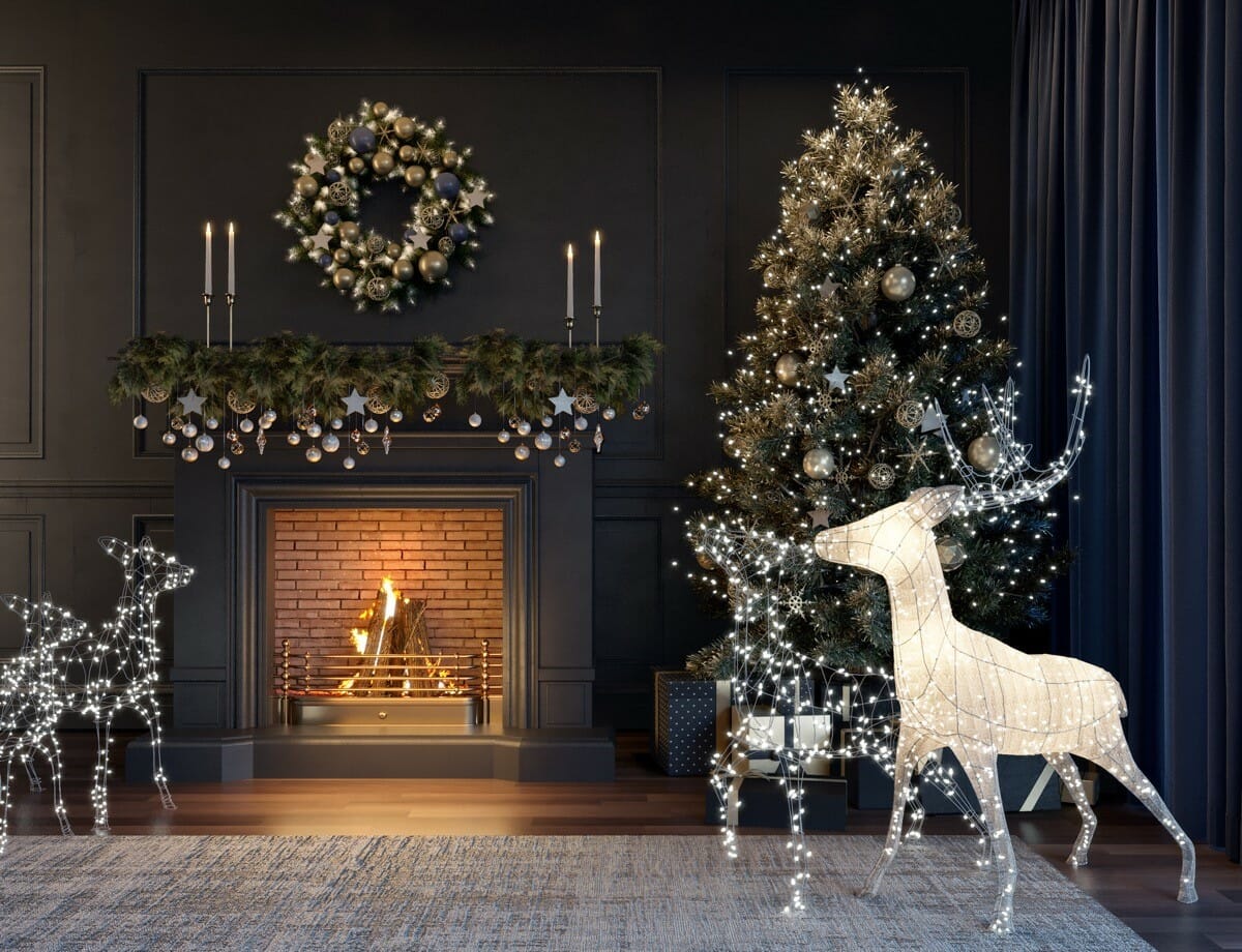 National Tree Company -National Tree Company Elegant and sleek Christmas mantel ideas