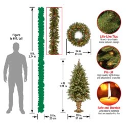 National Tree Company Pre-Lit Frosted Berry Assortment -National Tree Company FRB7 ASST 2 Dim