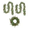 National Tree Company First Traditions Collection Pre-Lit Holly Berry Wreath And Garland 3pc Set