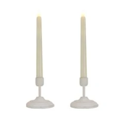 National Tree Company HGTV Home Collection Flameless Heritage Candle Pair, White Base