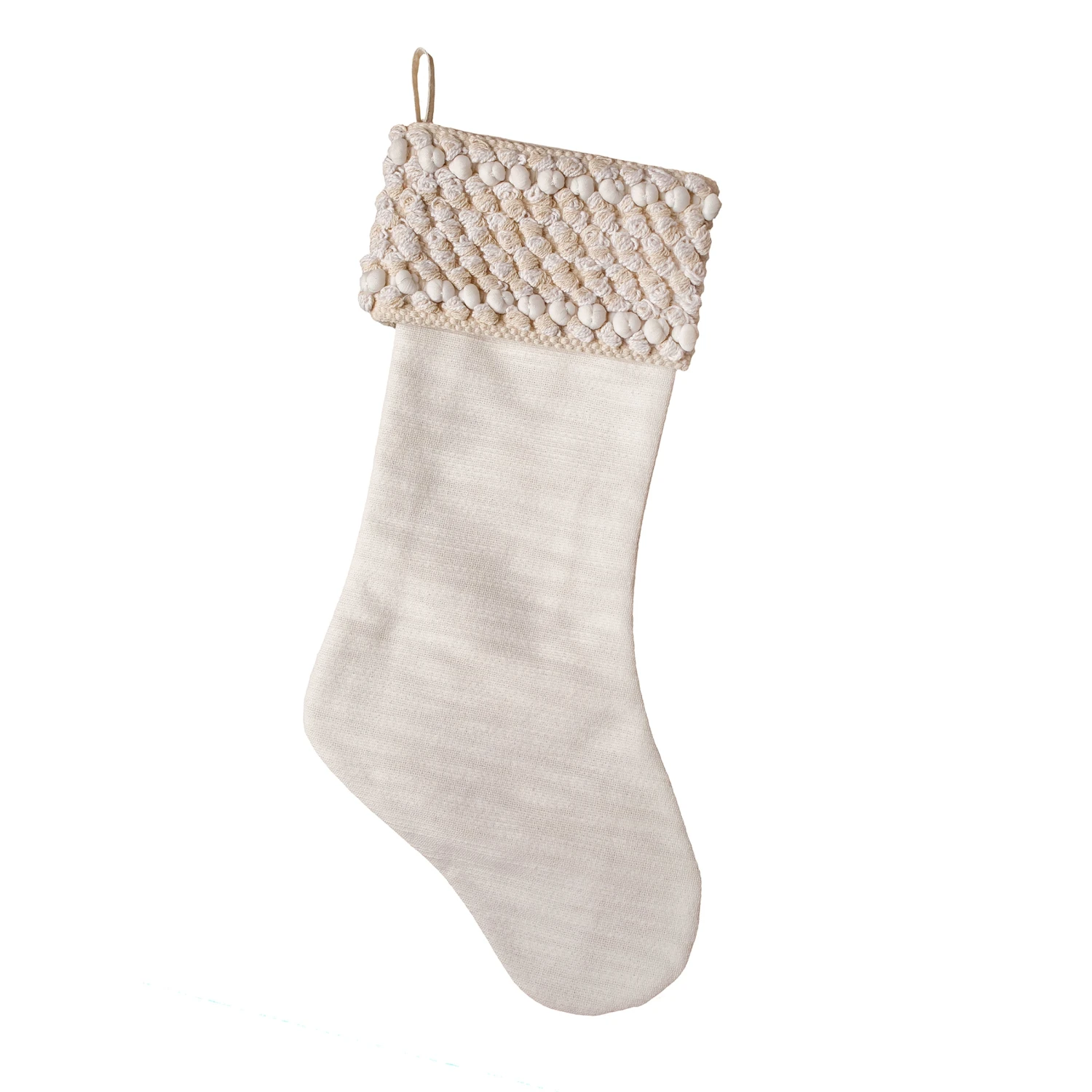 National Tree Company 20" HGTV Home Collection Textured Cuff Stocking, Ivory 1 National Tree Company 20" HGTV Home Collection Textured Cuff Stocking, Ivory