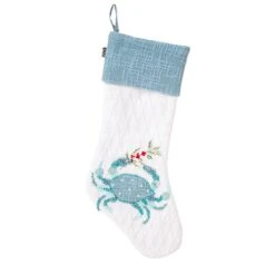 National Tree Company 20" HGTV Home Collection Embroidered Blue Crab Stocking