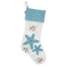 National Tree Company 20" HGTV Home Collection Embroidered Blue Starfish Stocking