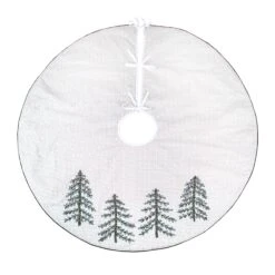 National Tree Company 52" HGTV Home Collection Embroidered Evergreens Tree Skirt