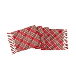 National Tree Company 72" HGTV Home Collection Bias Cut Red Plaid Table Runner