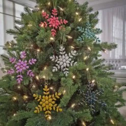 National Tree Company 6 Piece HGTV Home Collection Beaded Snowflake Ornaments -National Tree Company HGT93 XST25013A 5