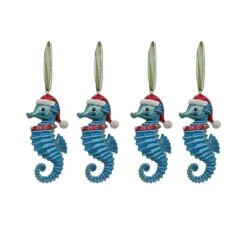 National Tree Company 4 Piece HGTV Home Collection Teal Seahorse Ornaments