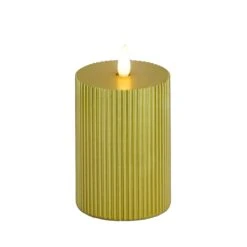 National Tree Company 3x7 HGTV Home Collection Flameless Georgetown Pillar Candle, Gold