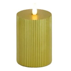 National Tree Company 5x9 HGTV Home Collection Flameless Georgetown Pillar Candle, Gold