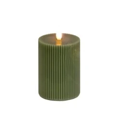 National Tree Company 3x5 HGTV Home Collection Flameless Georgetown Pillar Candle, Dk Green