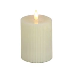 National Tree Company 4x6 HGTV Home Collection Flameless Georgetown Pillar Candle, Ivory