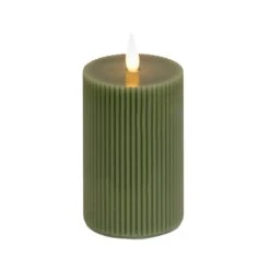 National Tree Company 4x10 HGTV Home Collection Flameless Georgetown Pillar Candle, Dk Green