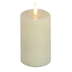 National Tree Company 5x9 HGTV Home Collection Flameless Georgetown Pillar Candle, Ivory