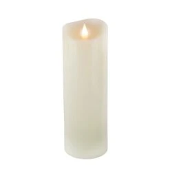 National Tree Company 3accx9 HGTV Home Collection Flameless Heritage Pillar Candle, Ivory