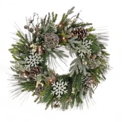 National Tree Company 28" HGTV Home Collection Pre-Lit Cozy Winter Wreath