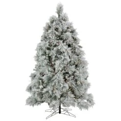 National Tree Company 6.5 Ft. HGTV Home Collection Pre-Lit Flocked Bavarian Pine Tree