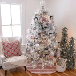 National Tree Company 6.5 Ft. HGTV Home Collection Pre-Lit Flocked Bavarian Pine Tree -National Tree Company HGTFB13 300P 65 6