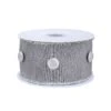 National Tree Company 3" HGTV Home Collection Dupioni Button Ribbon, Silver