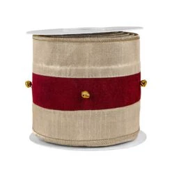 National Tree Company 3" HGTV Home Collection Double-Fused Sleigh Bell Ribbon