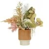 National Tree Company Artificial Potted Plant Table Decoration, White, Decorated With Assorted Palms, Leaves, Spring Collection, 32 Inches