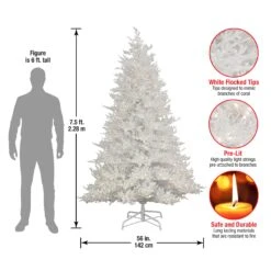National Tree Company HGTV Home Collection Pre-Lit Christmas By The Sea Coral Artificial Tree With Artificial Tree Stand Pre-Strung With Warm White LED Lights , Plug In, HGTV Home Collection, Coral, 7.5ft -National Tree Company HO76 YL52 75 Dim
