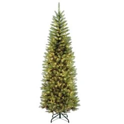 National Tree Company Pre-Lit Artificial Christmas Tree, PowerConnect Kingswood Fir With Light Parade LED Lights, RGB LED Lights, Plug In, 7.5 Ft