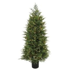 National Tree Company 5 Ft. Pre-Lit Cypress Tree In Nursery Pot