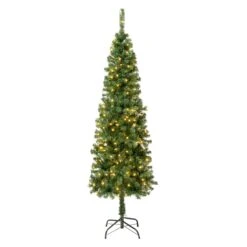 National Tree Company First Traditions Pre-Lit Artificial Linden Spruce Christmas Tree, Warm White LED Lights, Plug In, 6 Ft